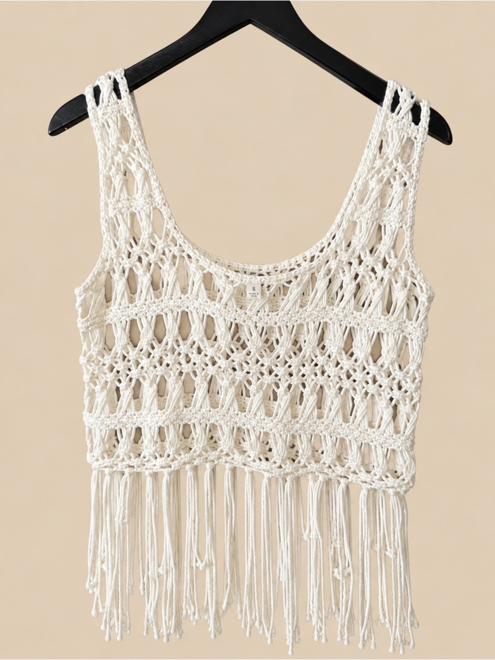 Boho Coastal Fringe Crop S